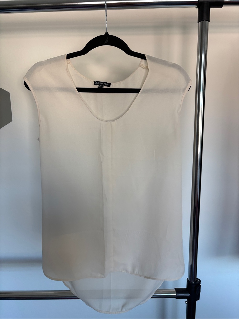 Shinestar Ivory V-Neck Cap-Sleeve Chiffon Camisole